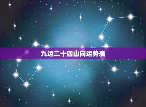 九运二十四个山向飞星局|风水理气：下元九运24山图解!